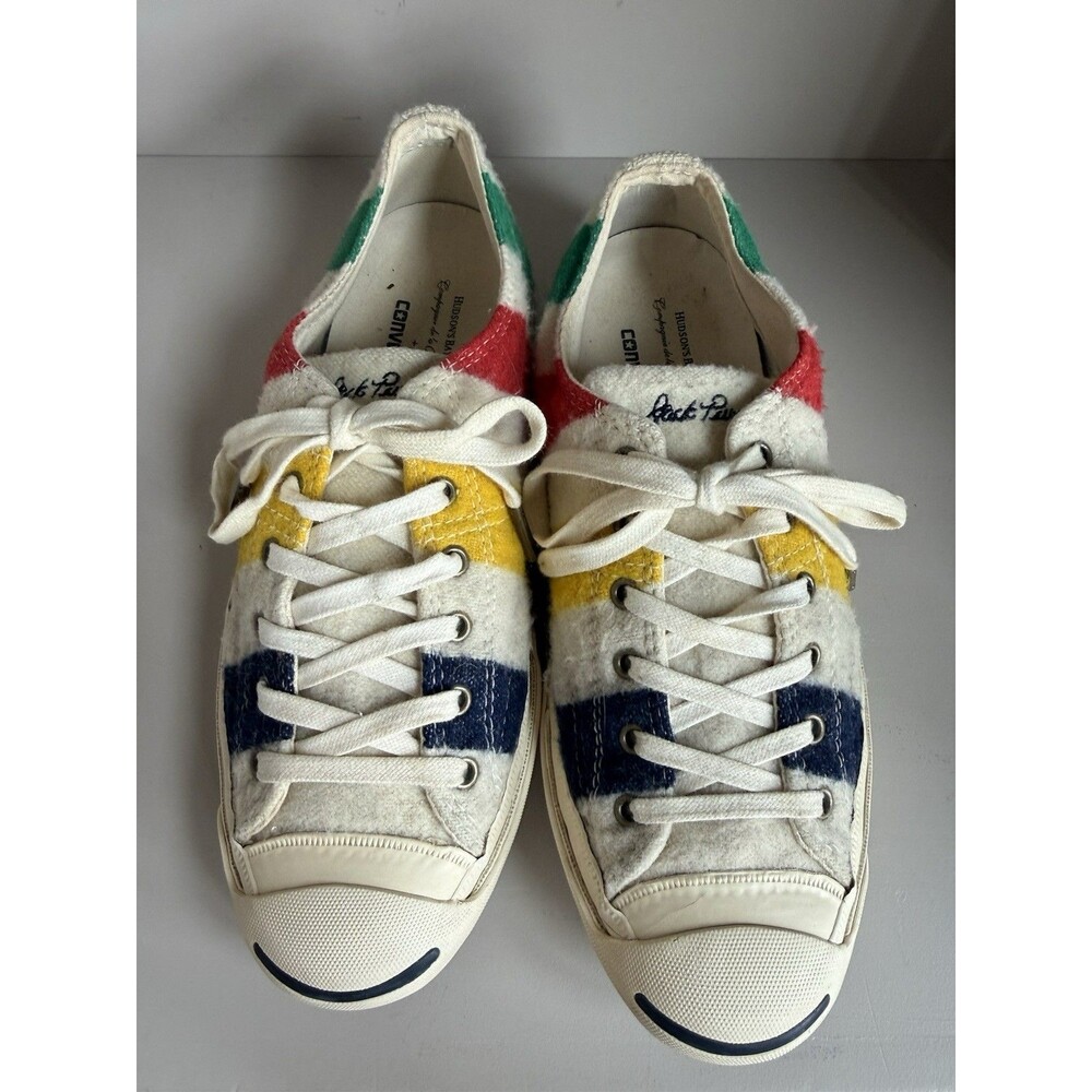 Converse Jack Purcell Hudson's Bay Women Size 8 Colorful Stripe Shoes - Picture 2 of 6
